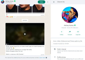 Akshay Kumar WhatsApp Channel