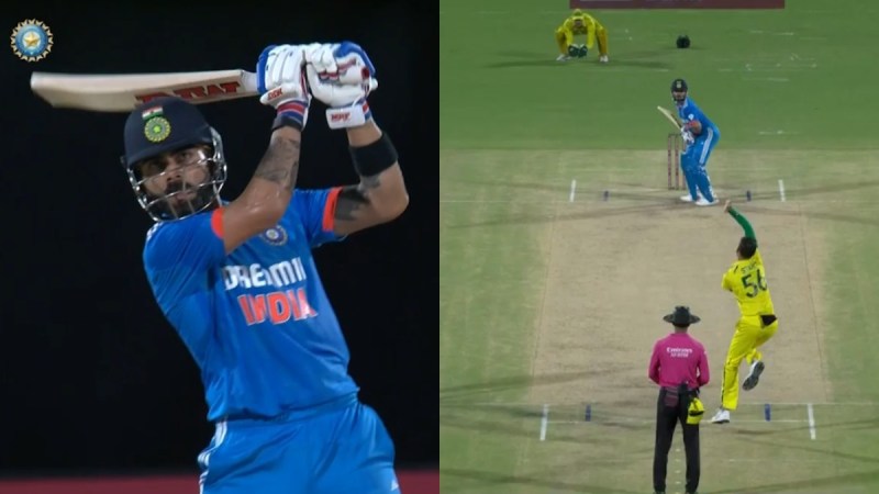 IND vs AUS 3rd ODI Virat Kohli Six Mitchell Starc