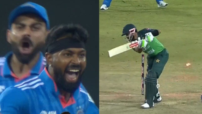 IND vs PAK Hardik Pandya Bowled Babar Azam