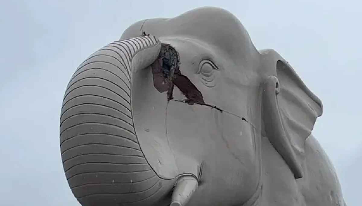 Lightening Strike Elephant Lucknow Ambedkar Park