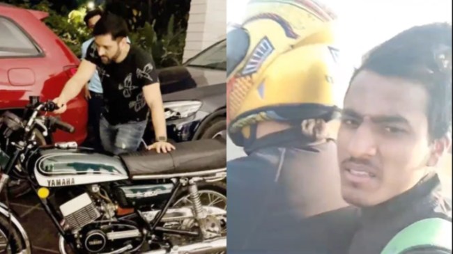 MS Dhoni Bike Lift Viral Video MS Dhoni Bike Lift Viral Video