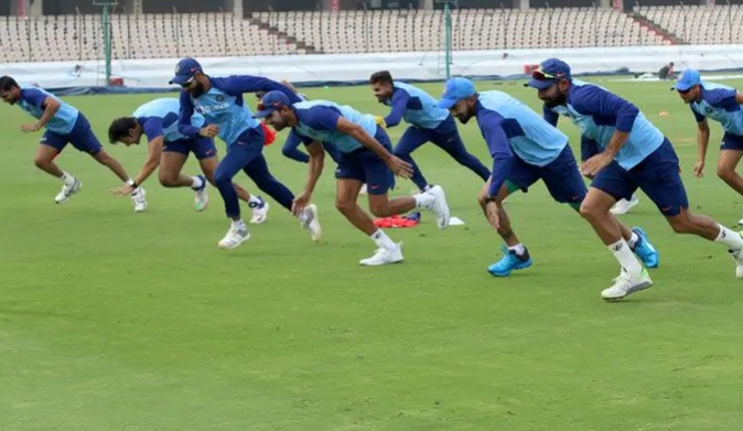 Indian Cricketers Practice Session