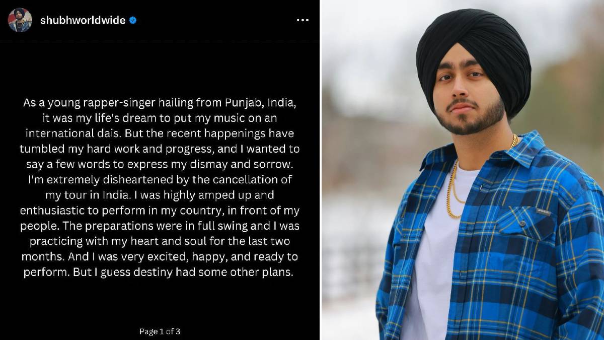 india map controversy Punjabi Singer shubh instagram post wrote refrain from naming every Punjabi as a separatist
