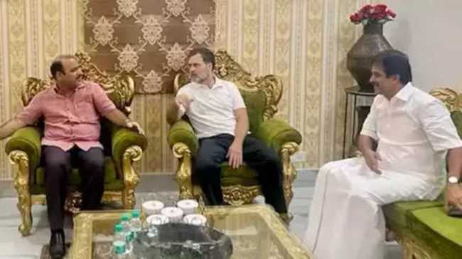 Rahul Gandhi meets BSP MP Danish Ali Rahul Gandhi meets BSP MP Danish Ali