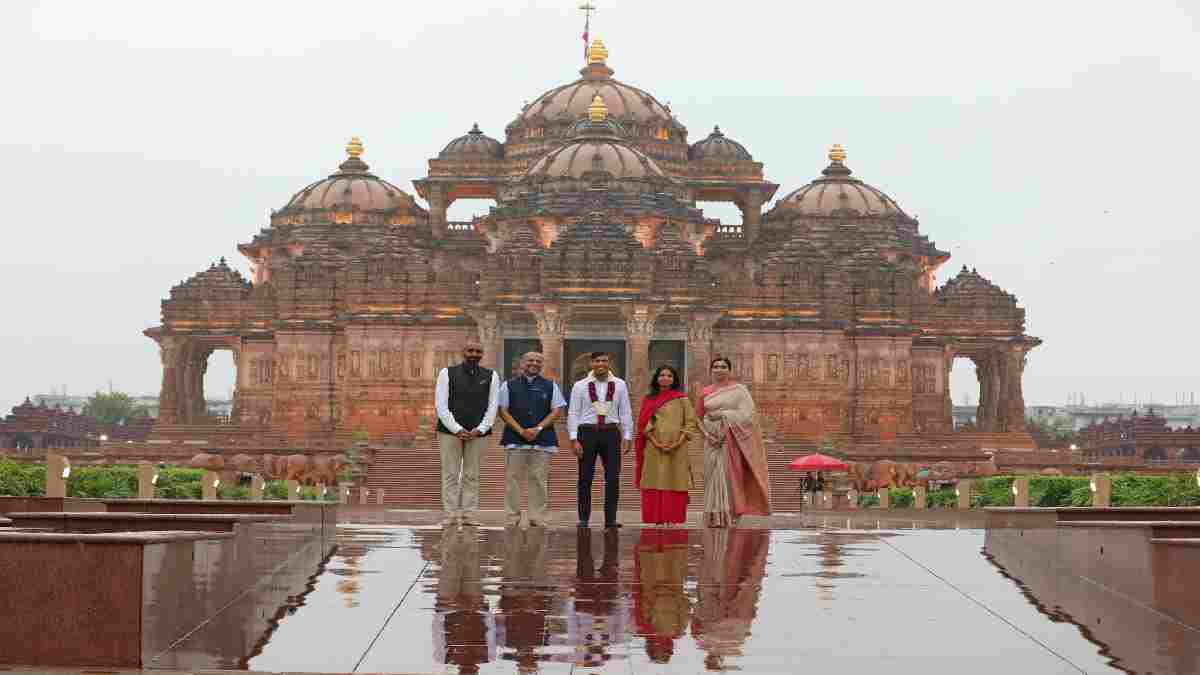 Rishi Sunak Akshardham Temple Visit