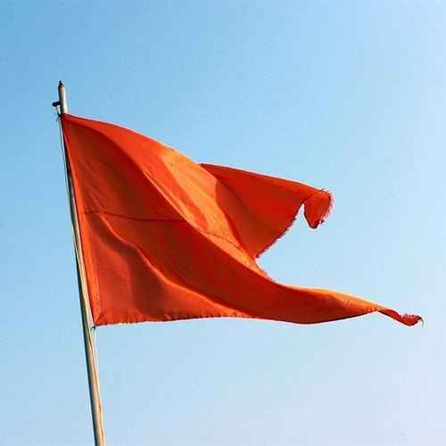 Saffron Flag Put On Mosque In Bidar Saffron Flag Put On Mosque In Bidar