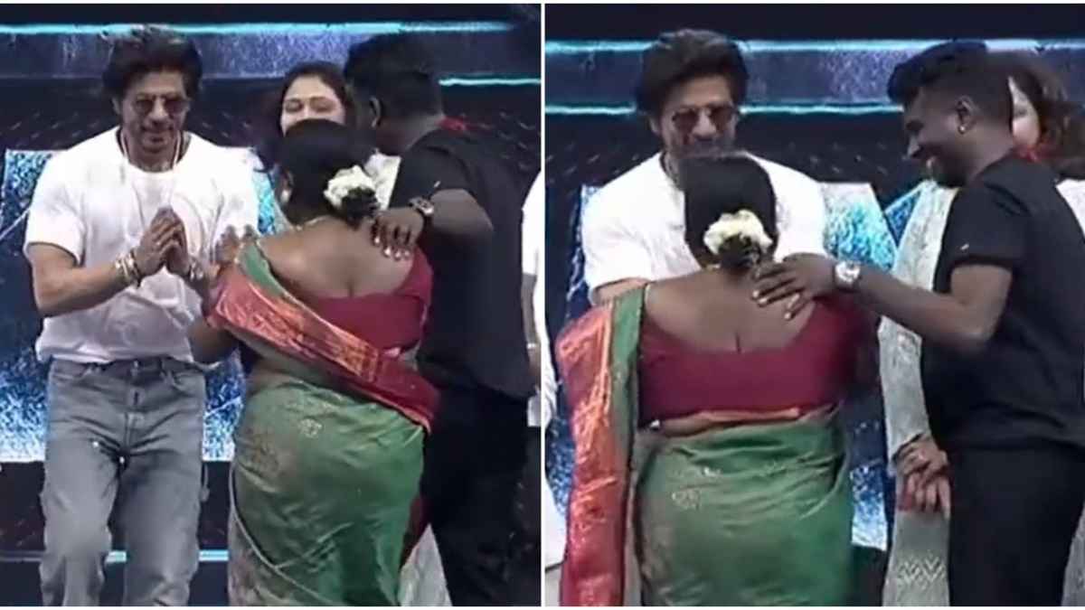 प्रमोशन इवेंट बीच में छोड़ Shah Rukh Khan ने छुए इस डायरेक्टर की मां के पैर, देखें वीडियो