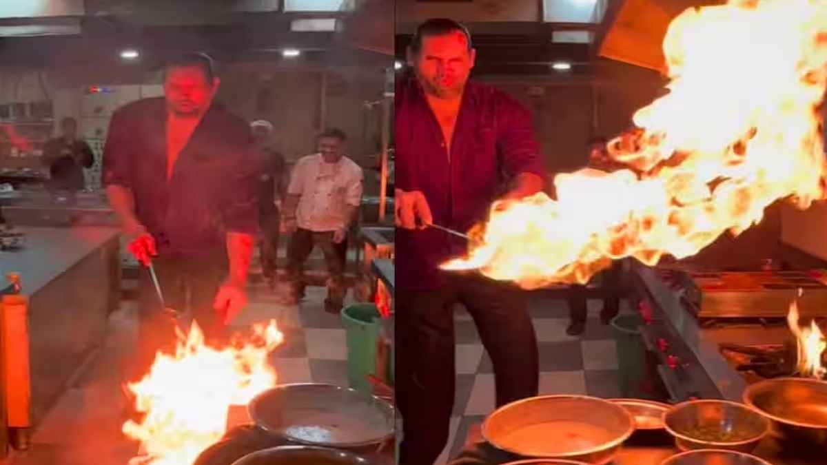 The Great Khali का किचन में खतरनाक स्टंट, 31 लाख लोग लाइक कर चुके वीडियो