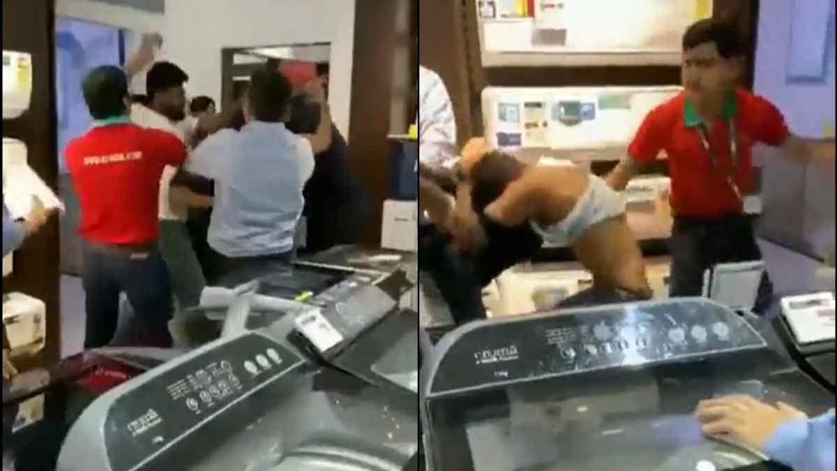 iPhone 15 customers and mobile shop employees fight