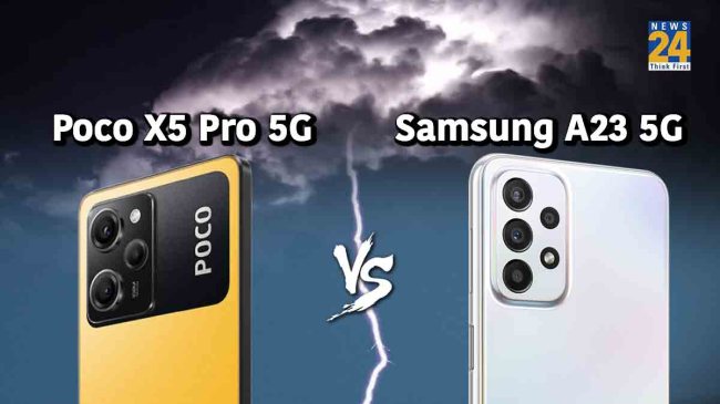 Poco X5 Pro 5G vs Samsung A23 5G, Poco X5 Pro 5G and Samsung A23 5G compare, Poco X5 Pro 5G price and features, Samsung A23 5G price and features, Poco X5 Pro 5G look and design, Samsung A23 5G discount offer,