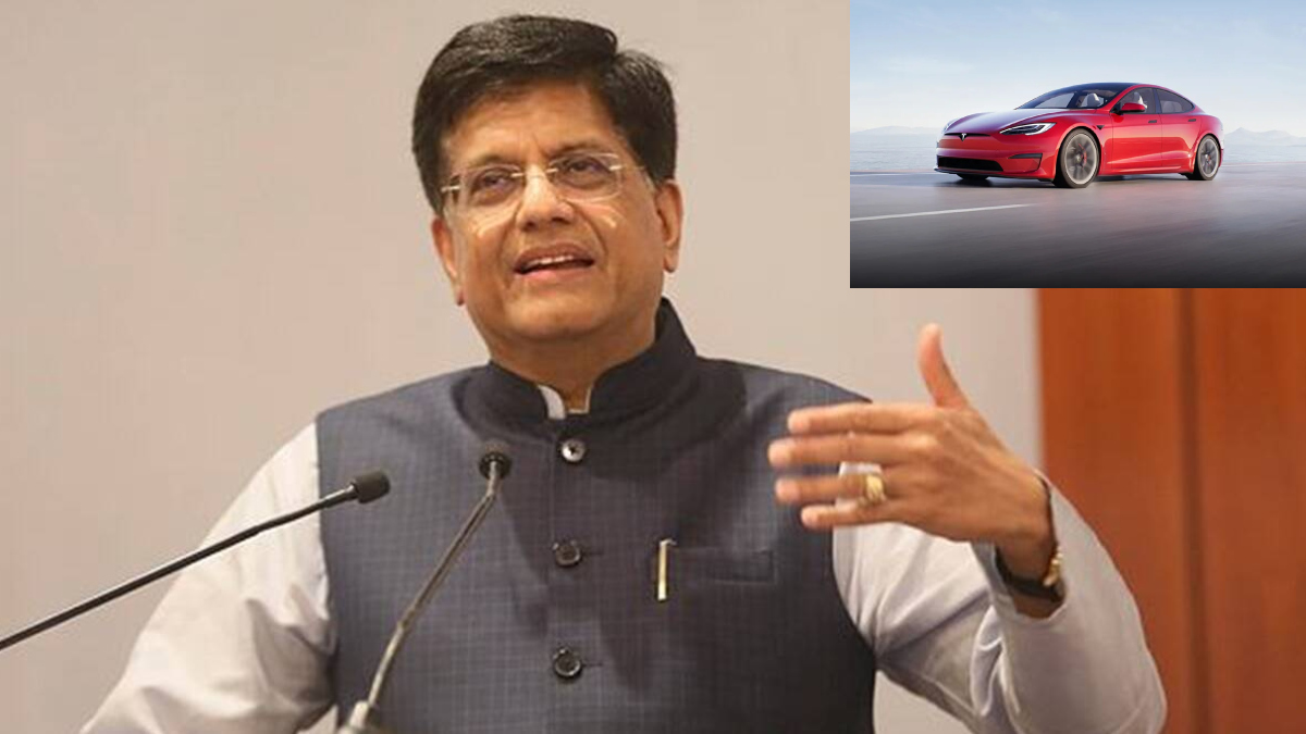 Tesla car Piyush Goyal