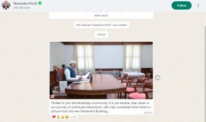 pm modi whatsapp channel