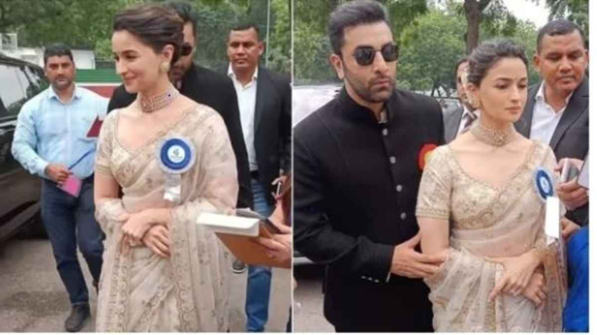 National Film Awards 2023: दोबारा दुल्हन के लिबास में दिखी आलिया, शादी की साड़ी पहन बटोरी सुर्खिया, देंखे तस्वीरें