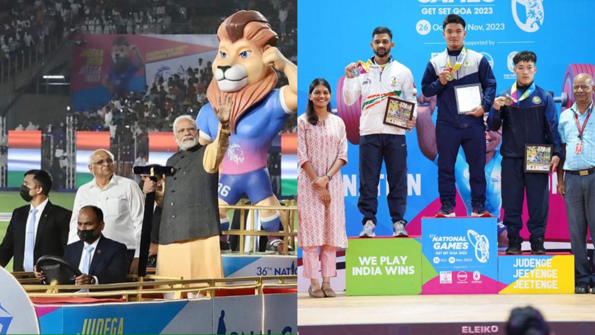 National Games 2023 PM Modi Inaugurates Madgaon Jawaharlal Nehru Stadium Gold Medals to Host State Fencer Bhavani Devi