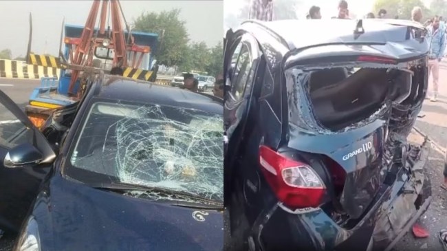 यमुना एक्सप्रेसवे से आगरा जा रहे वायु सेना अधिकारी के परिवार की कार हादसे का शिकार, पत्नी की मौत