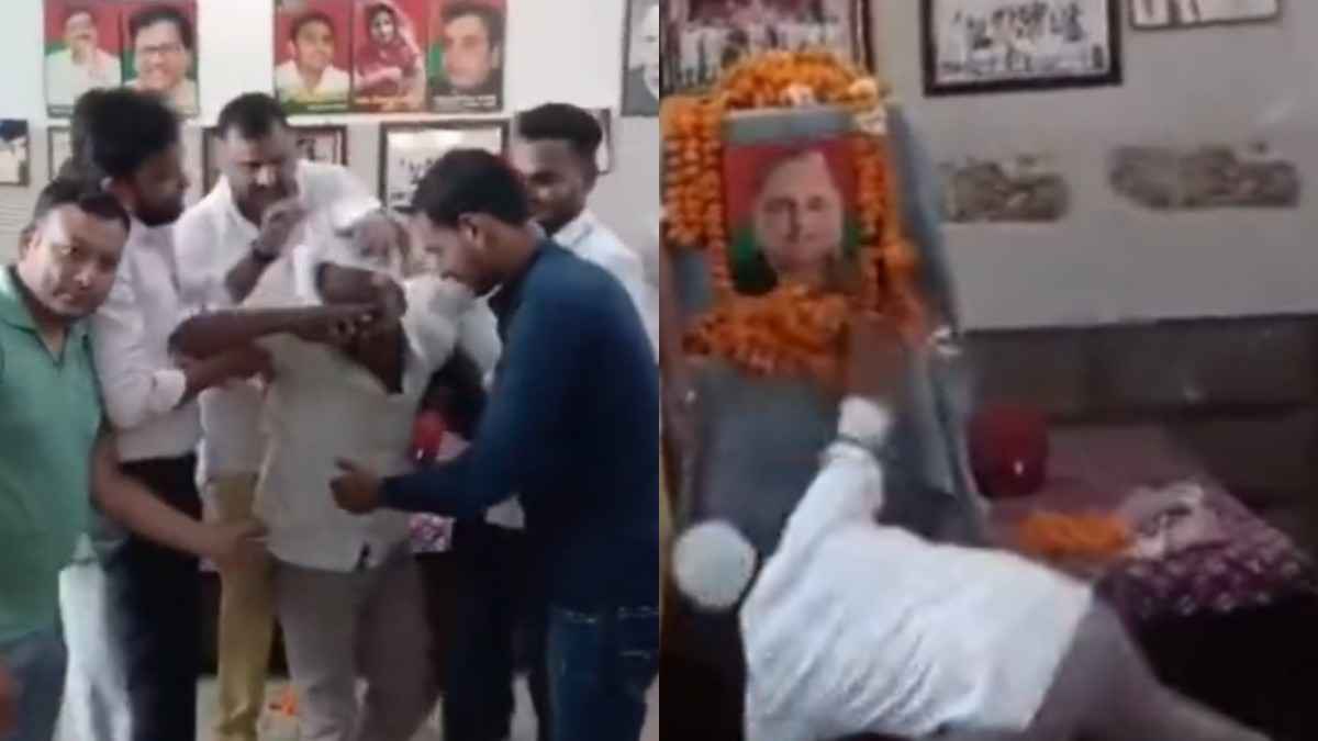 Watch Video: 'नेताजी' को श्रद्धांजलि देते ही फूट-फूटकर रोया शख्स, माला पहनाते गिरा, मुश्किल से हो सका खड़ा