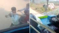 Miscreants Attack on bus in Bulandshahr stone pelting over Asking Ticket