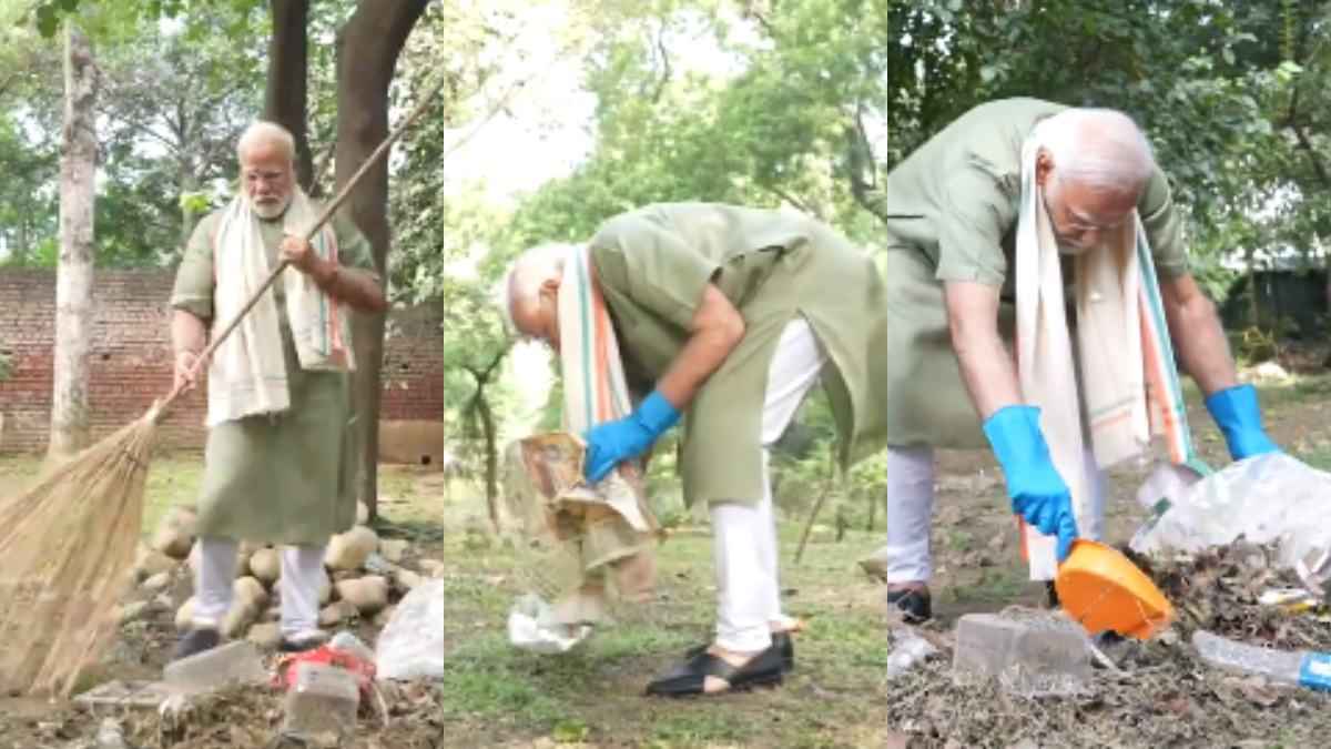 हाथ में झाड़ू, साथ में फिटनेस इन्फ्लुएंसर... और सफाई में जुट गए PM मोदी, सोशल मीडिया पर वायरल हुआ Video