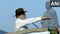 PM Narendra Modi Pays Tribute Sardar Vallabh Bhai Patel In Gujarat