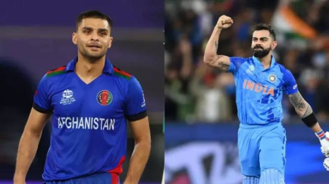 Naveen ul Haq Virat Kohli India vs Afghanistan ODI World Cup 2023