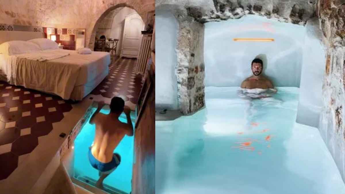 होटल के बेडरूम से लगाएं स्विमिंग पूल में छलांग; 300 साल पुराने शराब के तहखाने को बनाया होटल ने खूबसूरत