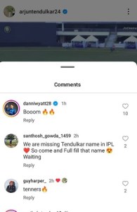 Arjun Tendulkar hit 3 sixes Danni Wyatt reacts 
