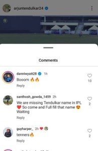 Arjun Tendulkar hit 3 sixes Danni Wyatt reacts