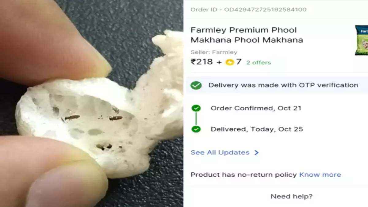 Flipkart से खरीदे मखाने में मिले जिंदा कीड़े, यूजर ने x पर शेयर की तस्वीरें, लोग बोले- दुकान जाकर सामान खरीदो