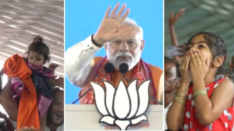 pm modi blessings to Pyaari Si Gudiya in telangana rally