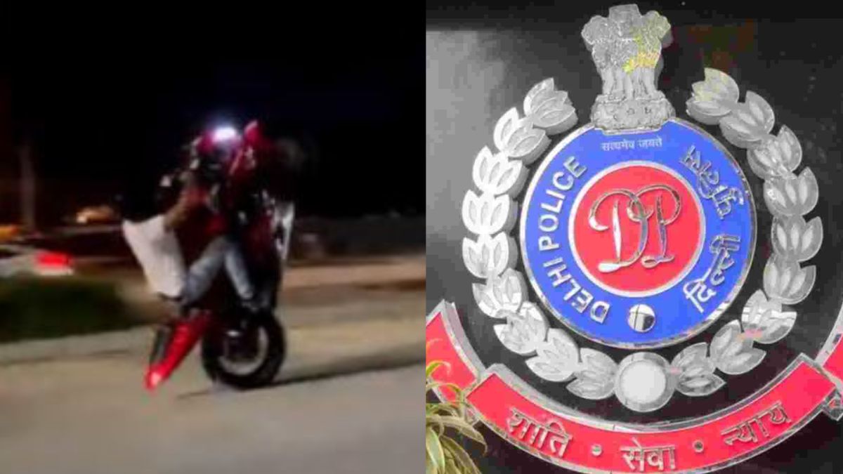 Bike, bike stunt ,Dangerous Stunts, Delhi Police, Moye Moye, Viral Video,