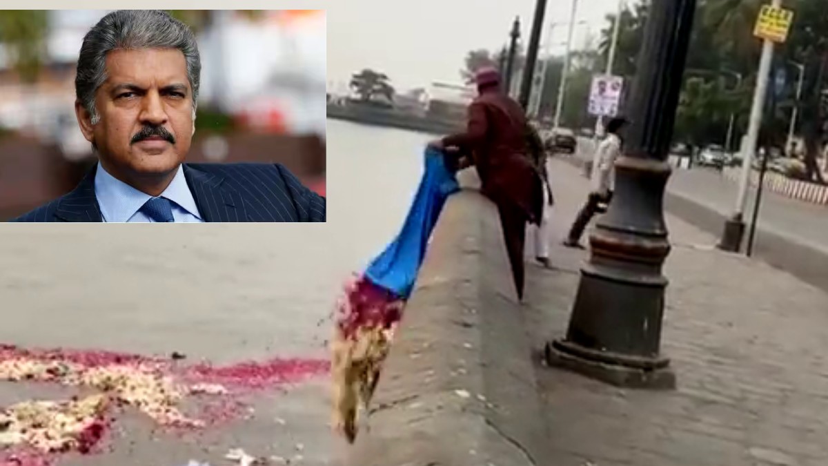 BMC fine man throwing garbage into sea anand mahindra shared video