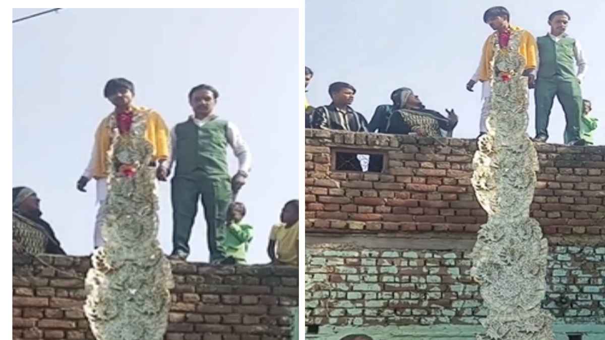 Viral Video: 20 लाख की माला पहनकर छत पर चढ़ा युवक, यूजर्स ने मजे लिए, किए दिलचस्प कमेंट्स