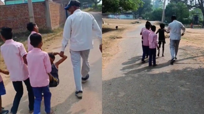 Bihar Teacher Student viral video Watch Video: рдмрдЪреНрдЪрд╛ рдХрдИ рджрд┐рдиреЛрдВ рд╕реЗ рд╕реНрдХреВрд▓ рд╕реЗ рдерд╛ рдЧрд╛рдпрдм, рдкрддрд╛ рд▓рдЧрддреЗ рд╣реА рдорд╛рд╕реНрдЯрд░ рдЬреА рдкрд╣реБрдВрдЪреЗ рдШрд░, рдкреАрдЯрддреЗ рд╣реБрдП рд╕рд╛рде рд▓реЗ рдЧрдП