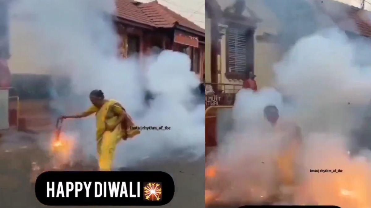दादी जी ने दिवाली पर की मौज, हाथ में लेकर जलाए पटाखे, लोग बोले- 'दादी रॉक पीपल शॉक्ड'