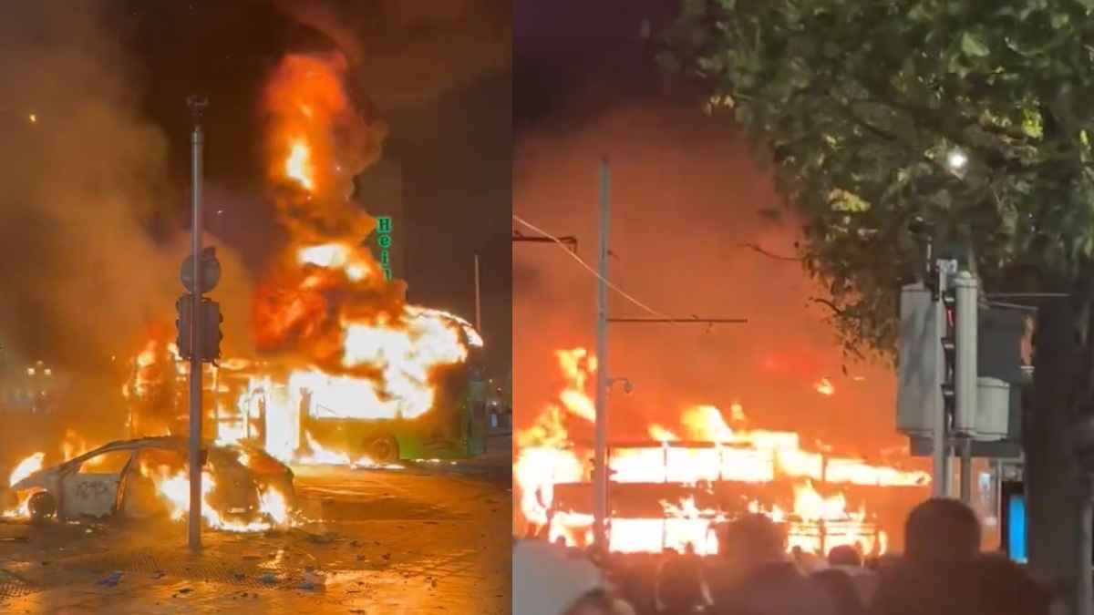 डबलिन में तीन बच्चों पर चाकू से हमले के बाद फैली हिंसा, लोगों ने बस, कार और ट्रेन में लगाई आग, देखिए Video