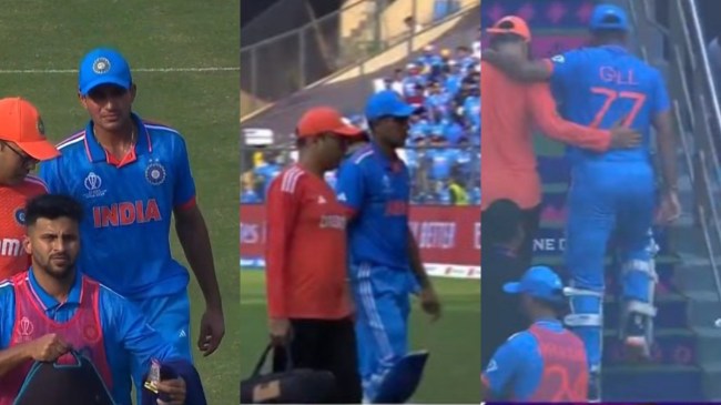 IND vs NZ Shubman Gill Retired Hurt Leaves Ground Semifinal World Cup 2023 India vs New Zealand IND vs NZ Shubman Gill Retired Hurt Leaves Ground Semifinal World Cup 2023 India vs New Zealand