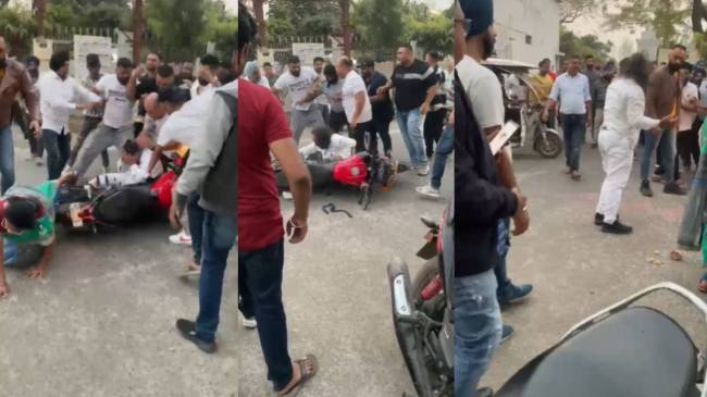 Narinder Singh beaten video goes viral, Congress leader, Jabalpur News, MP News, Congress, Viral Video