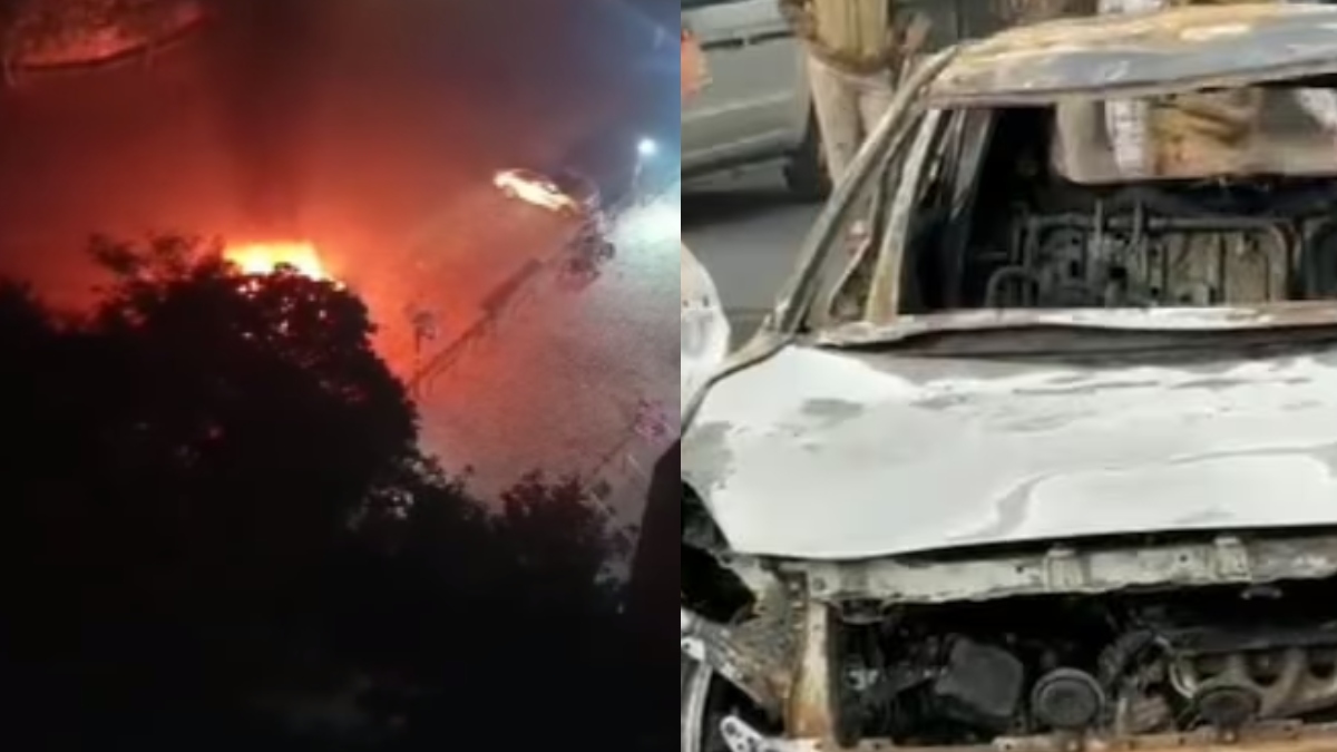 Noida में अचानक खड़ी कार में आग लगी, 2 लोगों की दर्दनाक मौत, हादसे का खौफनाक Video वायरल