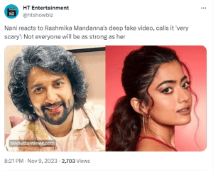 Rashmika Mandanna Deepfake Controversy