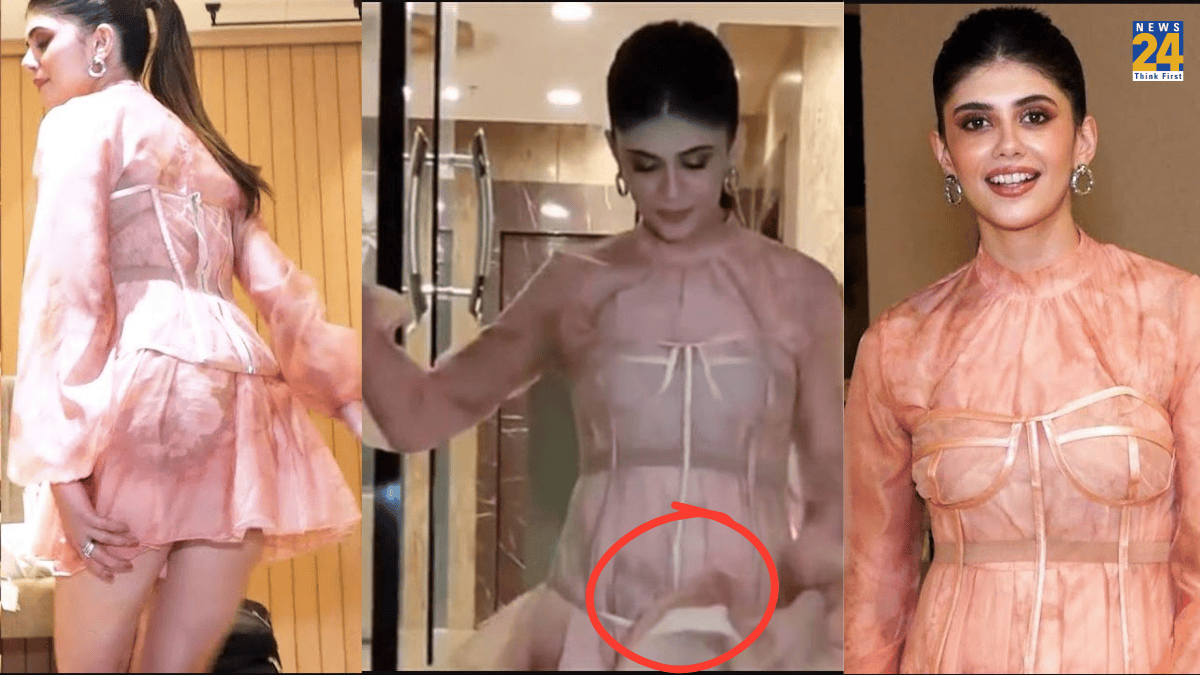 बेहद छोटी ड्रेस पहन निकलीं Sanjana Sanghi, चली हवा और हो गया Oops मोमेंट; यूजर्स बोले 'वो भी उतार दो'