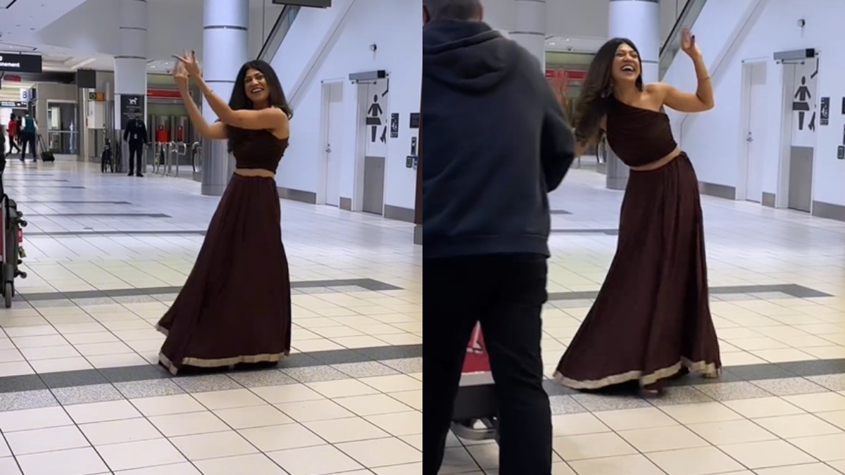 Woman dance at Canada airport to welcome boyfriend Video Viral