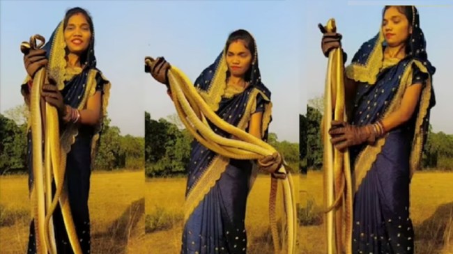 Daring Woman With Snakes