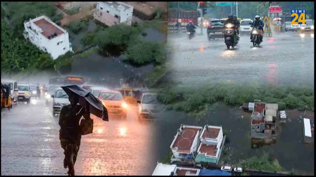 Tamil Nadu heavy rains तमिलनाडु के कई जिलों में भारी बारिश से बाढ़ जैसे बने हालात, स्कूल-कॉलेज बंद रखने का किया गया ऐलान