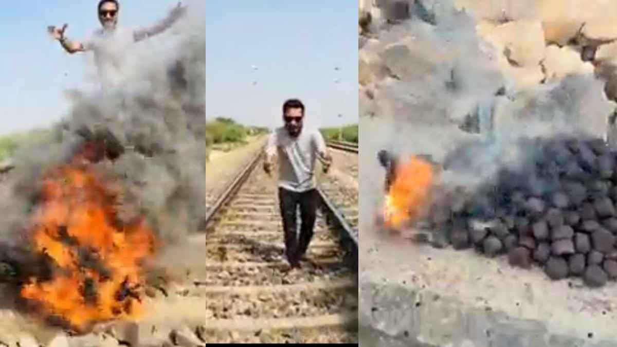 Youtuber ने रेलवे ट्रैक पर जलाया 'काला सांप', सोशल मीडिया पर भड़के यूजर्स ने रेलवे से की ये मांग