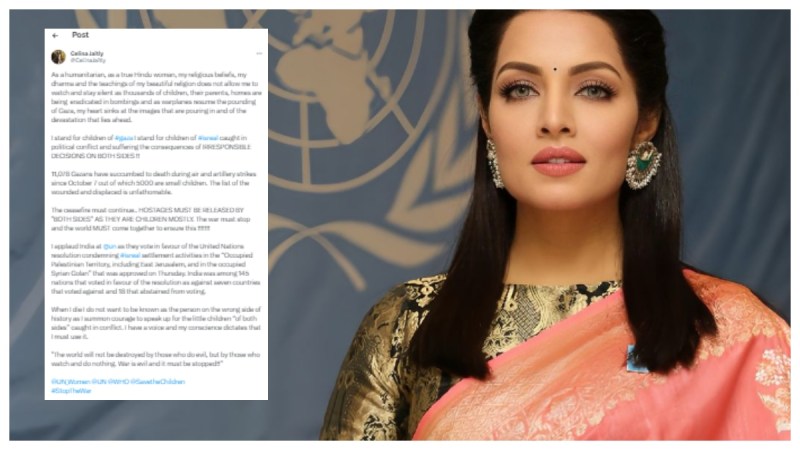 Celina Jaitly reacts on Israel Hamas ceasefire