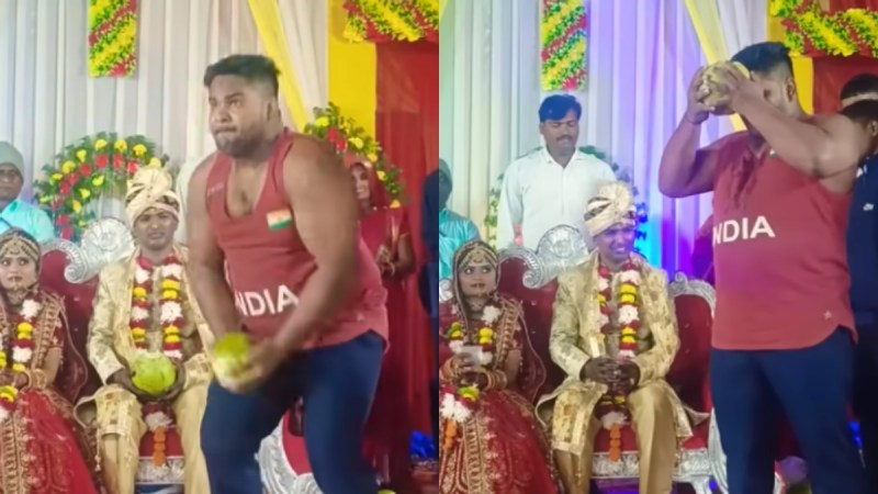 Coconut Broken From Head Video Viral