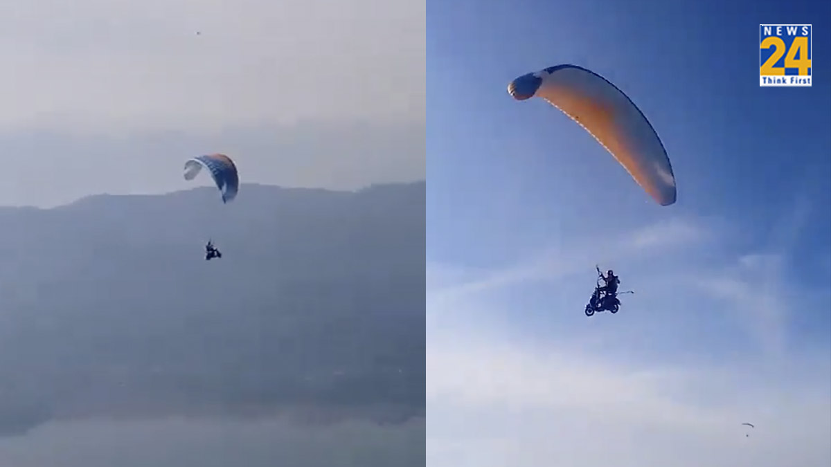 watch video Amazing video Paragliding with scooter upto 7 kilometers at a height of 200 meters