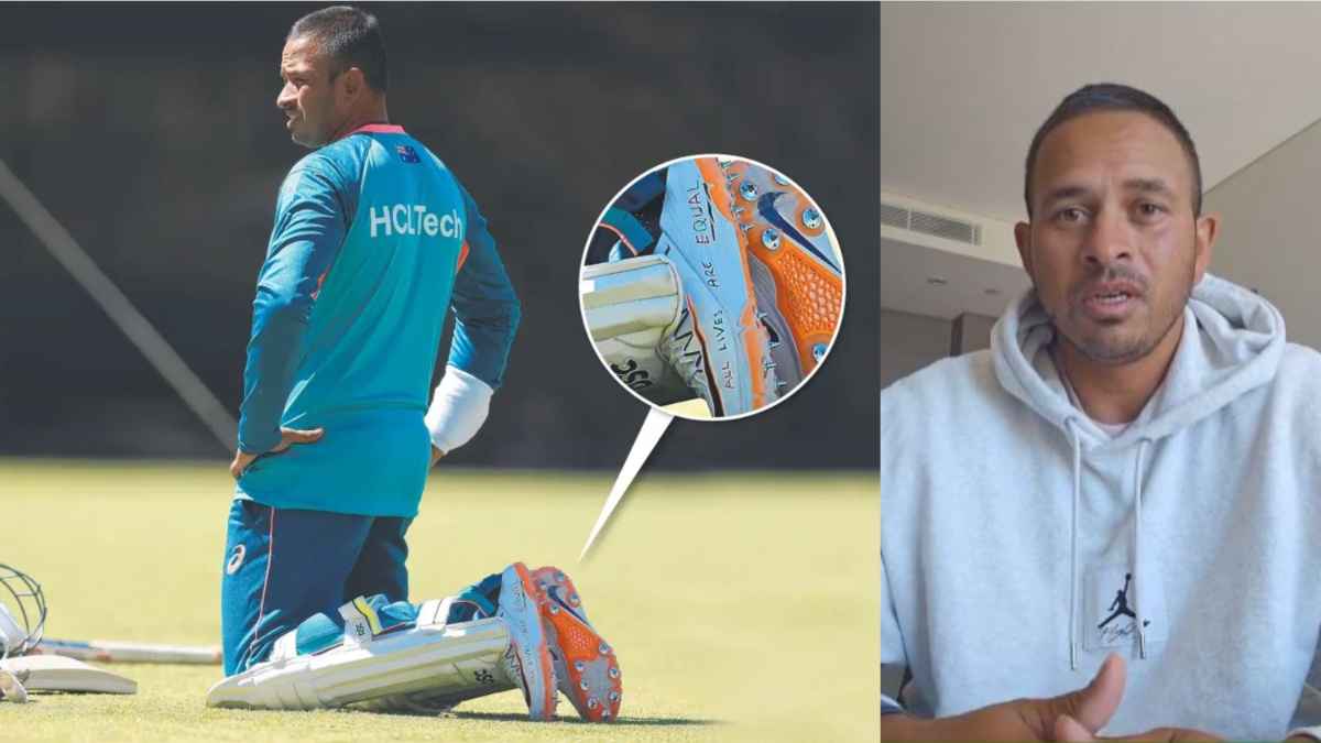 Australian Cricketer Usman Khawaja Shoe All Lives Equal Message Palestine Gaza Support Reactions