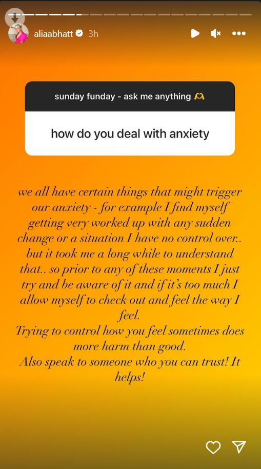 Alia Bhatt On Dealing With Anxiety