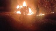 bus fire incident in guna